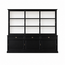 123kast   Buffetkast Miami Beach - 260x53x218H cm - 3 vitrine schuifdeuren - 3 lades - 3 dichte schuifdeuren - glazen zijkanten