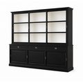 123kast   Buffetkast Miami Beach - 260x53x218H cm - 3 vitrine schuifdeuren - 3 lades - 3 dichte schuifdeuren - glazen zijkanten