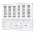 123kast  Buffetkast Santiago - 300x45x230H cm - 6 vitrine scharnierdeuren - 6 uitschuifbare planken - 6 soft close lades - 6 dichte scharnierdeuren - verstelbare planken