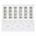 123kast  Buffetkast Santiago - 300x45x230H cm - 6 vitrine scharnierdeuren - 6 uitschuifbare planken - 6 soft close lades - 6 dichte scharnierdeuren - verstelbare planken