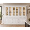 123kast  Buffetkast Santiago - 300x45x230H cm - 6 vitrine scharnierdeuren - 6 uitschuifbare planken - 6 soft close lades - 6 dichte scharnierdeuren - verstelbare planken