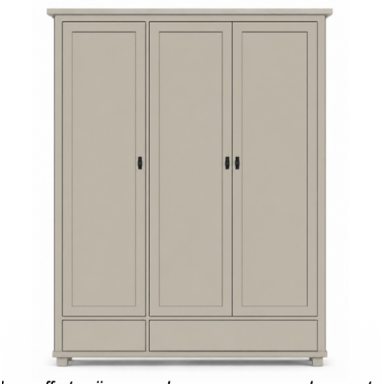 123kast Opbergkast Montana 06 zoals schets - 135x40x170H cm - zonder bovenste lades - onderste lades met push to open - verstelbare planken - 2 compartimenten - afgewerkt in NCS S 2005 - Y50R - op houten vierkanten poten
