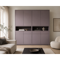 123kast  Vakkenkast Lanzarote - 240x50x240H cm - 8 push to open deuren - greeploze deuren - 4 soft close lades - strak design - open vak in het midden