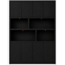 123kast Vakkenkast Albufeira zoals afbeelding - 200x40x257H cm - in beide vakken staanders - afgewerkt in zwarte melamine K534