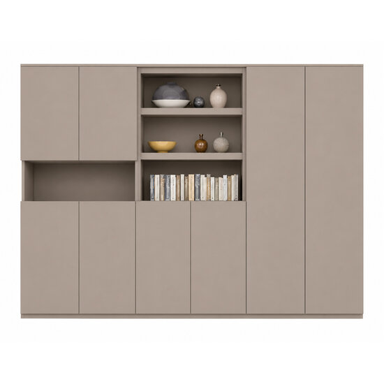 123kast  Vakkenkast Huete - 300x40x240H cm - push to open deuren - 4 open vakken