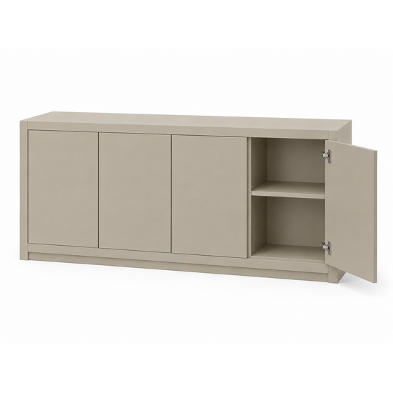123kast  Dressoir Manhattan 06 - 200x40x80H cm - strak design - 4 push to open deuren - greeploze deuren