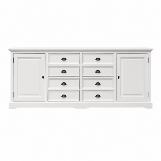 123kast  Dressoir San Pietro - 235x55x90H cm - 2 dichte scharnierdeuren - 8 soft close lades