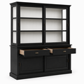 123kast  Buffetkast Miami beach -  200x53x218H cm - 2 vitrine schuifdeuren - 2 lades - 2 dichte schuifdeuren - glazen zijkanten
