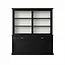 123kast Showmodel buffetkast Miami Beach - 200x53x218H cm - 2 vitrine schuifdeuren - 2 lades - 2 dichte schuifdeuren - glazen zijkanten - RAL 7021