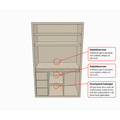 123kast Computerkast Roma 02 - 120x60x190H cm - uitschuifblad - 2 dichte scharnierdeuren - verstelbare bovenplanken - strakke afwerking