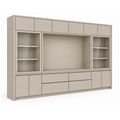 123kast  Cinewall Gerlos - 325x40x240H cm - glazen schuifdeuren - push to open deuren - soft close lades - strak design