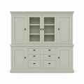 123kast  Buffetkast Foggia 05- 225x48x225H cm - 2 dichte deuren in de bovenkast - 2 vitrine deuren - 4 dichte deuren in onderkast - 6 soft close lades - landelijke/klassieke sierlijst