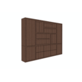 123kast Vakkenkast Yoko - 300x40x220H cm - 5cm frame dikte - 6 push-to-open lades - 4 push to-open deuren
