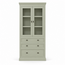 123kast  Vitrine/lade kast Foggia 01 - 107x48x225H cm - 2 vitrinedeuren - 3 brede soft close lades - landelijke/klassiek sierlijst