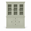 123kast  Buffetkast Foggia 03 - 160x48x225H cm - 3 vitrinedeuren - 3 soft close lades - 2 dichte deuren - landelijke/klassieke sierlijst