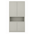 123kast  Vakkenkast Manhattan 08 - 120x40x240H cm - strak design - 4 greeploze deuren - open vakken gedeelte