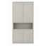123kast  Vakkenkast Manhattan 08 - 120x40x240H cm - strak design - 4 greeploze deuren - open vakken gedeelte