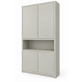 123kast  Vakkenkast Manhattan 08 - 120x40x240H cm - strak design - 4 greeploze deuren - open vakken gedeelte