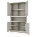 123kast  Vakkenkast Manhattan 08 - 120x40x240H cm - strak design - 4 greeploze deuren - open vakken gedeelte