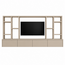 123kast Zwevende cinewall Como - 330x45/25x185H cm - plank dikte 5cm - 5 push to open deuren - zonder achterwand - strakke afwerking