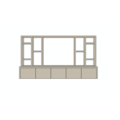 123kast Zwevende cinewall Como - 330x45/25x185H cm - plank dikte 5cm - 5 push to open deuren - zonder achterwand - strakke afwerking