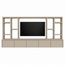 123kast Zwevende cinewall Como - 330x45/25x185H cm - plank dikte 5cm - 5 push to open deuren - zonder achterwand - strakke afwerking