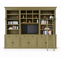 123kast  Cinewall The crown library - 290x46/55x240H cm - tv vak - landelijke stijl