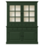 123kast Buffetkast Santa Monica zoals afbeelding - 125x45x215H cm - ruitjes op de vitrinedeuren - bovenste rij 4 lades / onderste rij 3 lades - afgewerkt in RAL 6020 buitenkant / RAL 9010 binnenkant