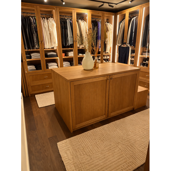 123kast Kledingkast Kiso - 200x60x240H cm - 3 cm frame dikte - 4 lades - 4 glazen deuren - 4 kleding roedes