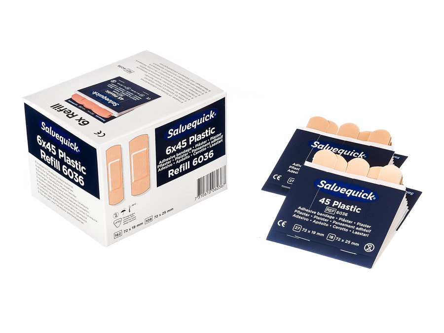 Navulling pleisterdispenser plastic 6x45 stuks