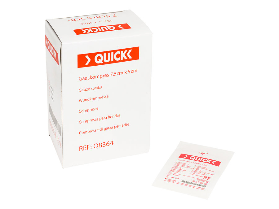 Gaaskompres 7.5x5cm (1/16)