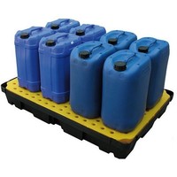 Tina de retenção em plástico com grade, 100 l, 1200x800x175mm