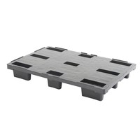 Palete de plástico para contentor marítimo, 9 tacos, topo liso, 1140x760x155mm