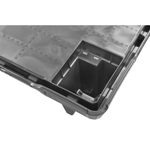 Meia palete de plástico 800x600x130mm -  6 tacos - topo liso