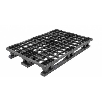 Palete de plástico 1200x800x152mm - 3 patins desmontáveis - topo perfurado