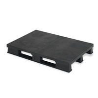 Palete de plástico, formato europeu, 3 patins, topo liso, 1200x800x150mm
