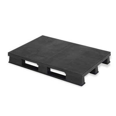 Palete de plástico, formato europeu, topo liso, 3 patins, 1200x800x150mm