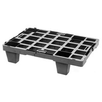 Palete de plástico de exposição, 4 tacos, topo perfurado, 600x400x140mm