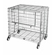 Contentor de malha metálica com rodízios, dobrável, galvanizado, 1000x610x1040mm