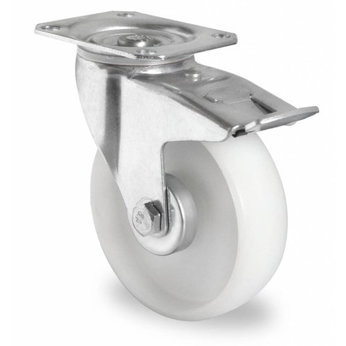 Rodízio direcional Ø 125mm - travão, rolamento de rolos, PA