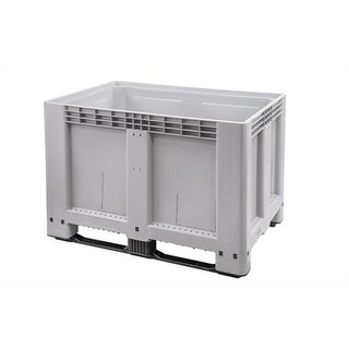 Palote de plástico 1200x800x800mm - Fechado, 2 patins - Seminovo