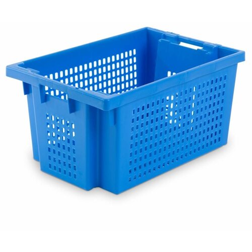 Caixa de plástico, perfurada, encaixável, empilhável, 50 litros, 600x400x300mm