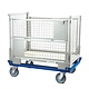 Dolly metálico para Gitterbox, 500 kg, Rodízios com travão, 1260x860x320mm