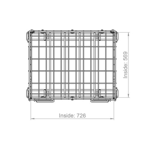 Contentor metálico, rebatível, galvanizado, 300 kg, 860x580x680mm