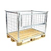 Colar em malha metálica para palete, aba articulada, rebatível, galvanizado, 1200x800x1000mm