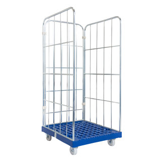 Roll container, 3 laterais, galvanizado, 810x720x1620mm