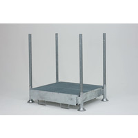 Sistemas de armazenamento flexível com rack e tina de retenção, 1400x1035x310mm -220L
