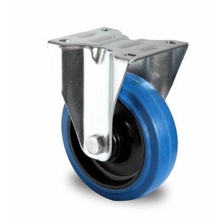 Rodízio fixo 125 mm diâmetro - PA / Borracha, com rolamento de esferas