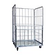 Roll container para lavandarias, galvanizado com aba frontal, 1200x800x1800mm