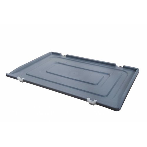 Tampa de plástico para caixa plástica Euronorm 600x400x19mm - com 2 dobradiças
